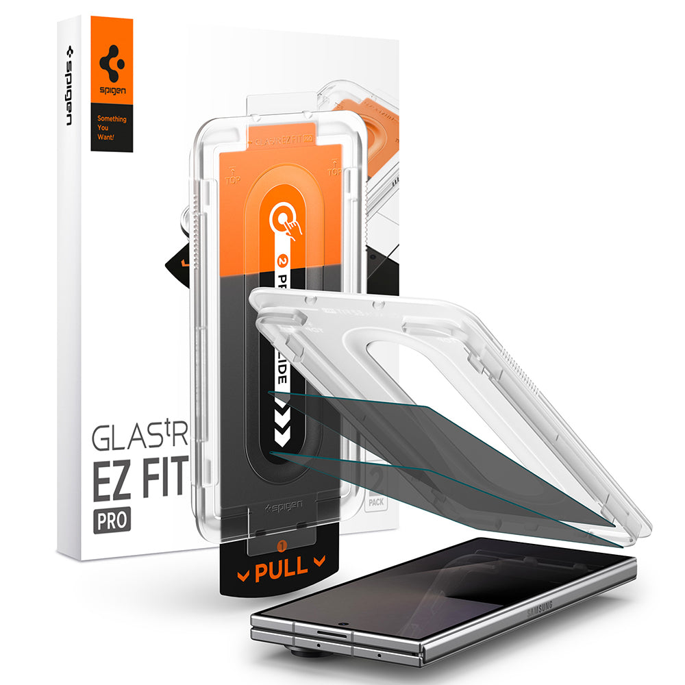 Film de protection écran extérieur Privacy Spigen GlastR EZ FIT Pro pour Samsung Galaxy Z Fold8 Ultra F976, Verre trempé, Collage complet, Set de 2 pièces