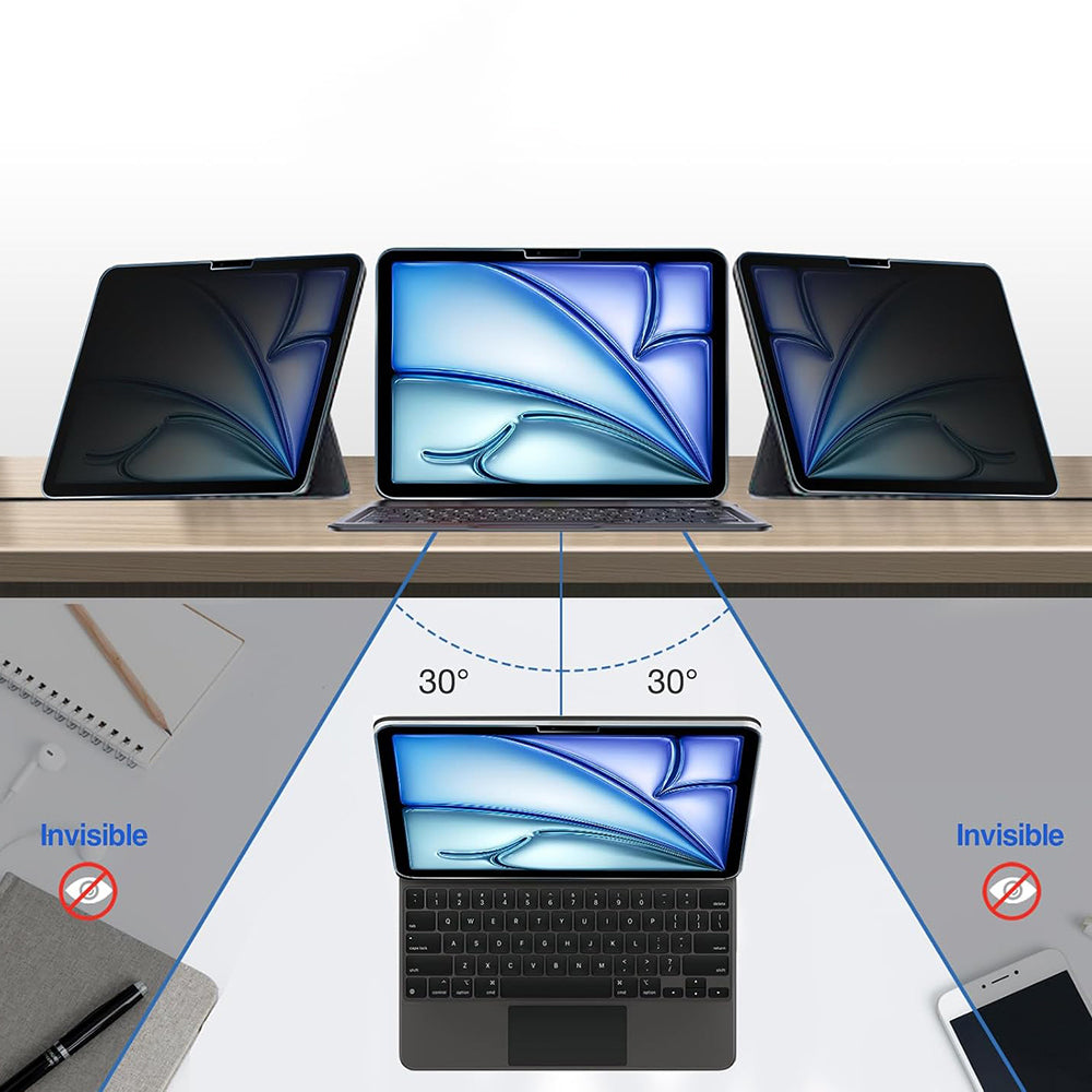 Film de protection d'écran Privacy Techsuit ArmorGlass CrystalHD pour Apple iPad (2025) / (2022), Verre trempé, Collage intégral, Lot de 2 pièces