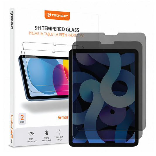 Film de protection d'écran Privacy Techsuit ArmorGlass CrystalHD pour Apple iPad Pro 11 (2022), Verre trempé, Collage intégral, Lot de 2 pièces