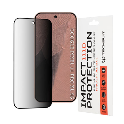 Privacy Techsuit Screen Protector for Google Pixel 11 Pro XL, Tempered Glass, Full Glue, 111D