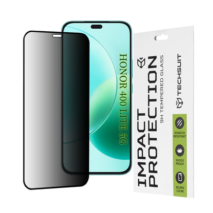 Film de protection d'écran Privacy Techsuit pour Honor 400 Lite / X8c / X8b, Verre Trempé, Collage Complet, 111D