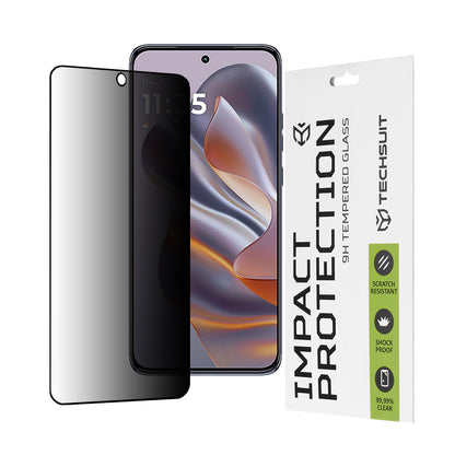 Film de protection d'écran Privacy Techsuit pour Motorola Edge 50 Neo, Verre Trempé, Full Glue, 111D