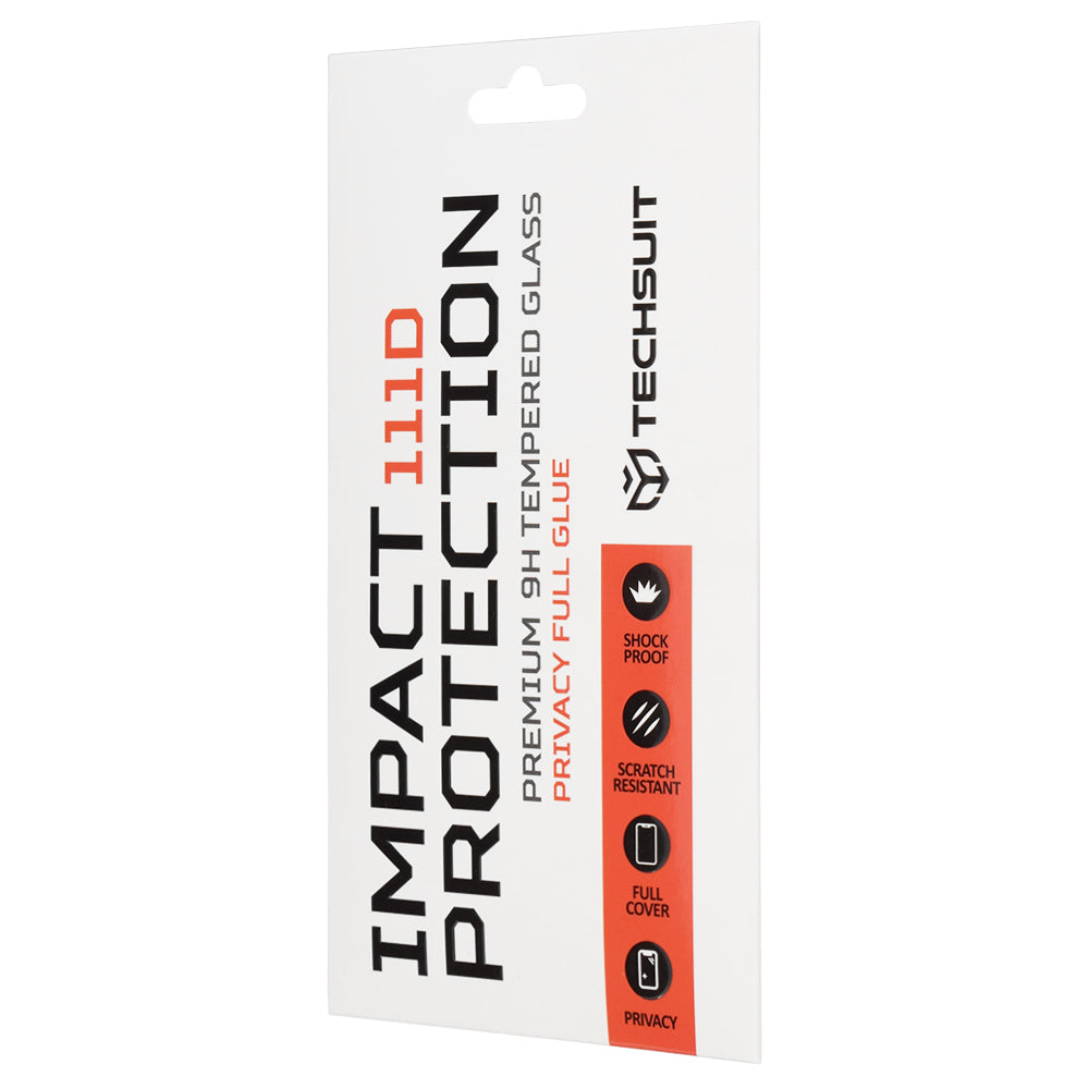 Film de protection d'écran Privacy Techsuit pour Motorola Edge 70 Max, Verre Trempé, Full Glue, 111D