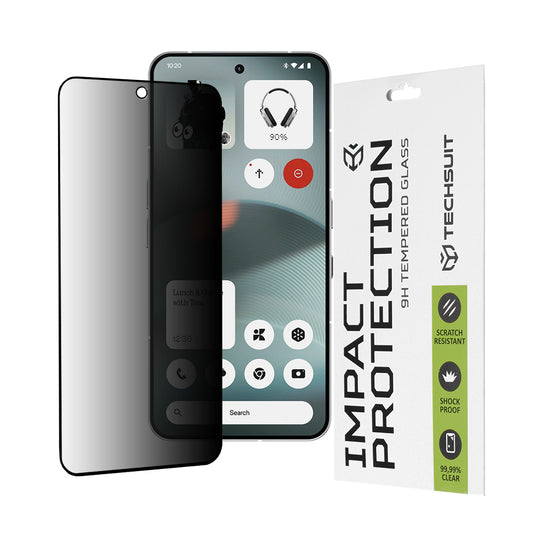 Film de protection d'écran Privacy Techsuit pour Nothing Phone (3), Verre Trempé, Full Glue, 111D