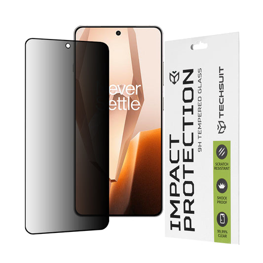 Film de protection d'écran Privacy Techsuit pour OnePlus 13R, Verre Trempé, Full Glue, 111D