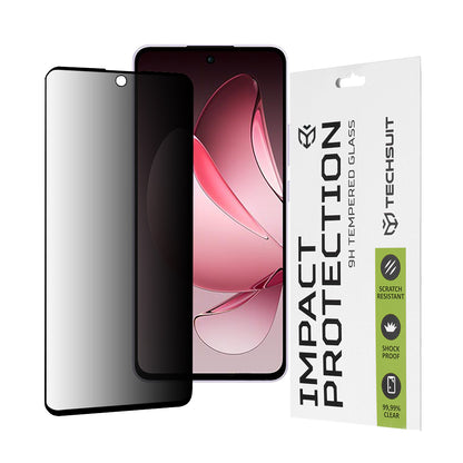 Film de protection d'écran Privacy Techsuit pour Oppo Reno13 FS 5G / Reno13 F 4G / Reno13 F, Verre Trempé, Collage Complet, 111D