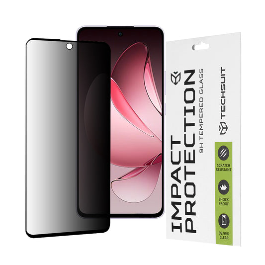 Film de protection d'écran Privacy Techsuit pour Oppo Reno13 FS 5G / Reno13 F 4G / Reno13 F, Verre Trempé, Collage Complet, 111D