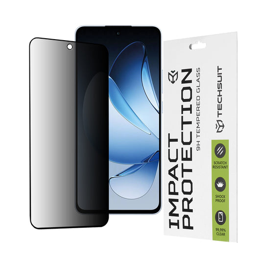 Film de protection d'écran Privacy Techsuit pour Oppo Reno13, Verre Trempé, Full Glue, 111D