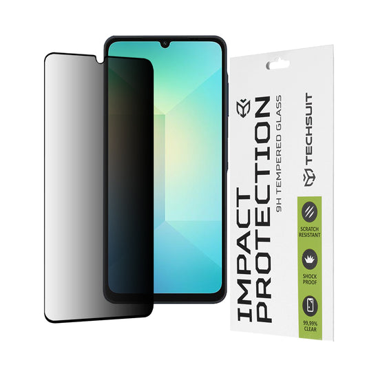 Film de protection d'écran Privacy Techsuit pour Samsung Galaxy A06 A065, Verre Trempé, Collage Complet, 111D