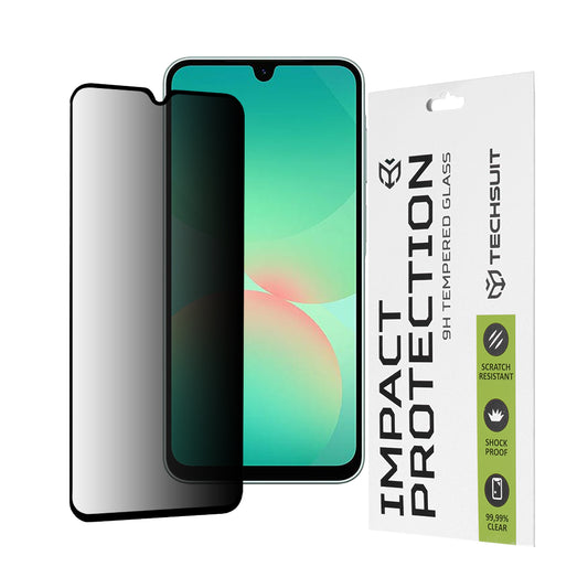 Film de protection d'écran Privacy Techsuit pour Samsung Galaxy A26 A266, Verre Trempé, Full Glue, 111D