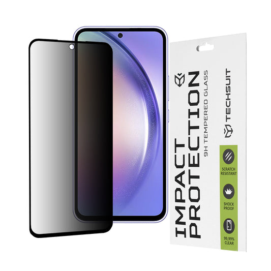 Film de protection d'écran Privacy Techsuit pour Samsung Galaxy A54 A546, Verre Trempé, Full Glue, 111D