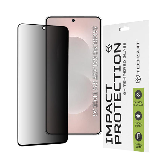 Film de protection d'écran Privacy Techsuit pour Samsung Galaxy S25 Edge S937, Verre Trempé, Collage Complet, 111D