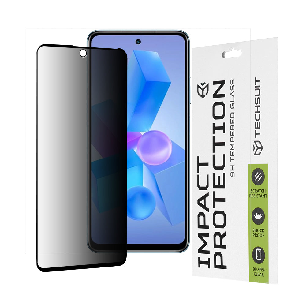 Film de protection d'écran Privacy Techsuit pour Tecno Spark 20 Pro / Pova 5 Pro / Hot 40 / Hot 40 Pro, Verre trempé, Collage complet, 111D