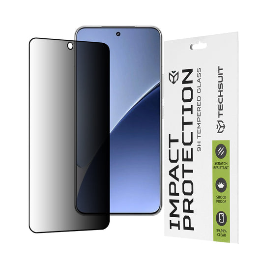 Film de protection d'écran Privacy Techsuit pour Xiaomi 15, Verre Trempé, Full Glue, 111D