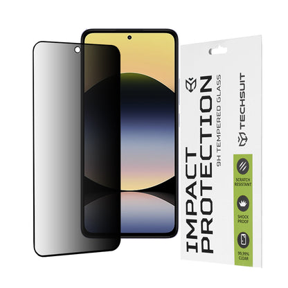 Film de protection d'écran Privacy Techsuit pour Xiaomi Redmi Note 14 4G (Standard), Verre Trempé, Collage Complet, 111D