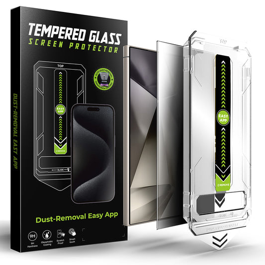 Film de protection d'écran Privacy Techsuit TitanGlass CrystalHD pour Samsung Galaxy S24 Ultra S928, Verre Sécurisé, Full Glue