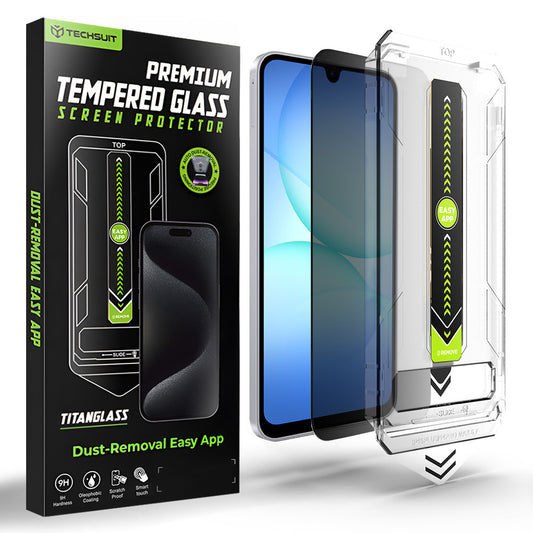 Film de protection d'écran Privacy Techsuit TitanGlass CrystalHD pour Samsung Galaxy A17 5G / A16 5G A166, Verre Sécurisé, Collage Complet