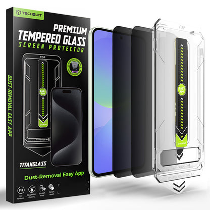 Film de protection d'écran Privacy Techsuit TitanGlass CrystalHD pour Samsung Galaxy A37 5G / A36 A366, Verre Sécurisé, Collage Complet, Lot de 2 pièces