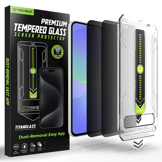 Film de protection d'écran Privacy Techsuit TitanGlass CrystalHD pour Samsung Galaxy A37 5G / A36 A366, Verre Sécurisé, Collage Complet, Lot de 2 pièces