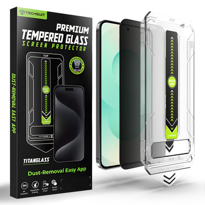 Film de protection d'écran Privacy Techsuit TitanGlass CrystalHD pour Samsung Galaxy S26 Plus, Verre Trempé, Full Glue