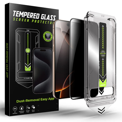 Film de protection d'écran Privacy Techsuit TitanGlass pour Apple iPhone 14 Pro Max, Verre Sécurisé, Collage Complet