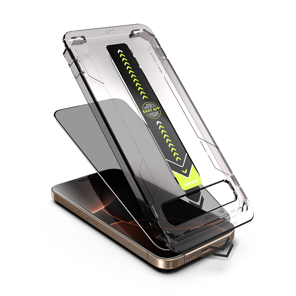 Film de protection d'écran Privacy Techsuit TitanGlass pour Apple iPhone 14 Pro Max, Verre Sécurisé, Collage Complet