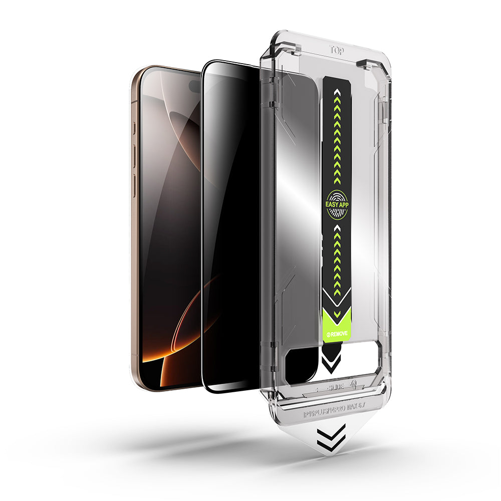 Film de protection d'écran Privacy Techsuit TitanGlass pour Apple iPhone 15 Pro Max, Verre Sécurisé, Collage Complet