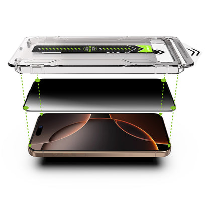 Film de protection d'écran Privacy Techsuit TitanGlass pour Apple iPhone 15 Pro Max, Verre Sécurisé, Collage Complet