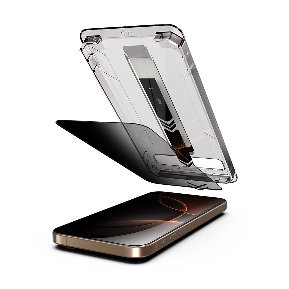 Film de protection d'écran Privacy Techsuit TitanGlass pour Apple iPhone 15 Pro Max, Verre Sécurisé, Collage Complet