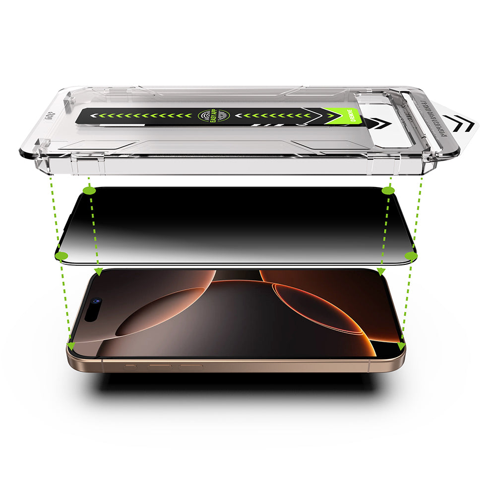 Privacy Screen Protector Techsuit TitanGlass for Apple iPhone 17 / 16 Pro, Tempered Glass, Full Glue