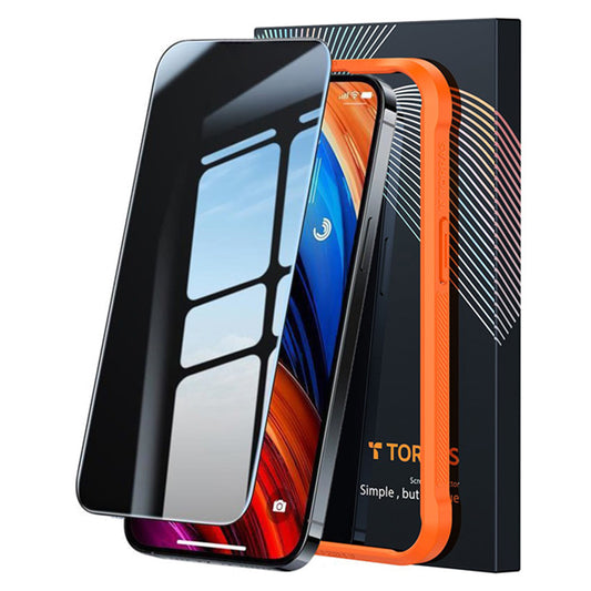 Film de protection écran Privacy Torras GlassGo Epic pour Apple iPhone 15 Pro Max, Verre Trempé, Full Glue