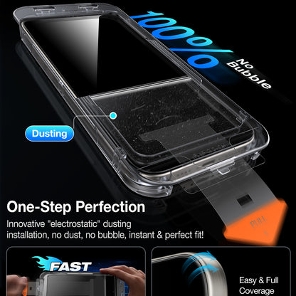Film de protection Écran Privacy Torras GlassGo Install Master pour Apple iPhone 16 Plus, Verre Trempé, Full Glue