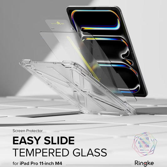 Film de protection d'écran Ringke Easy Slide pour Apple iPad Pro 11 (2024), Verre trempé, Collage intégral
