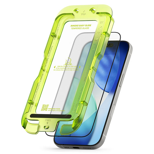 Film de protection d'écran Ringke Easy Slide pour Apple iPhone 17 Pro Max, Verre trempé, Collage intégral, Lot de 2 pièces