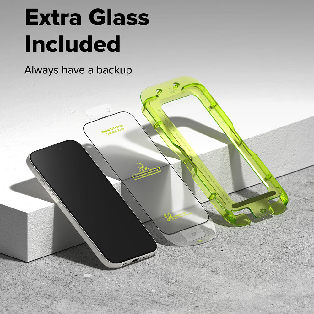 Film de protection d'écran Ringke Easy Slide pour Apple iPhone 17 Pro Max, Verre trempé, Collage intégral, Lot de 2 pièces