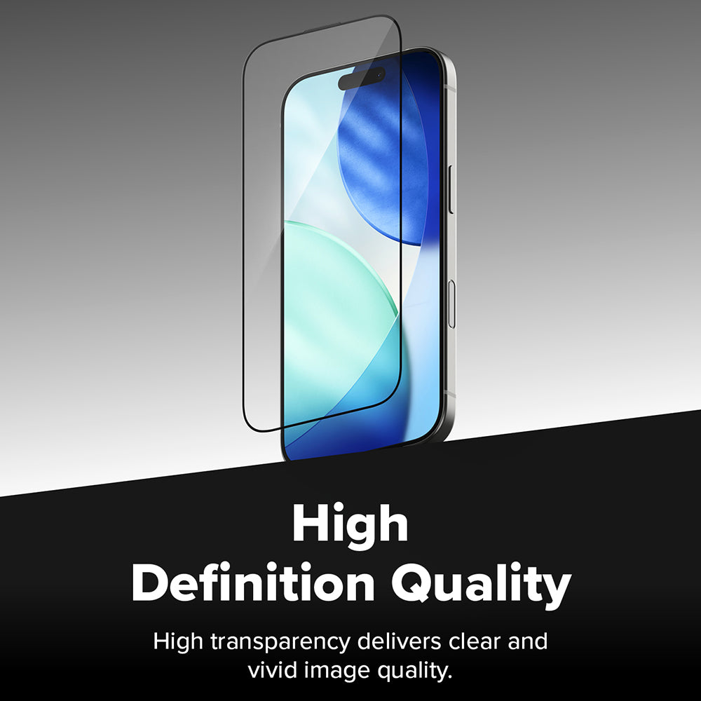 Film de protection d'écran Ringke Easy Slide pour Apple iPhone 17 Pro Max, Verre trempé, Collage intégral, Lot de 2 pièces