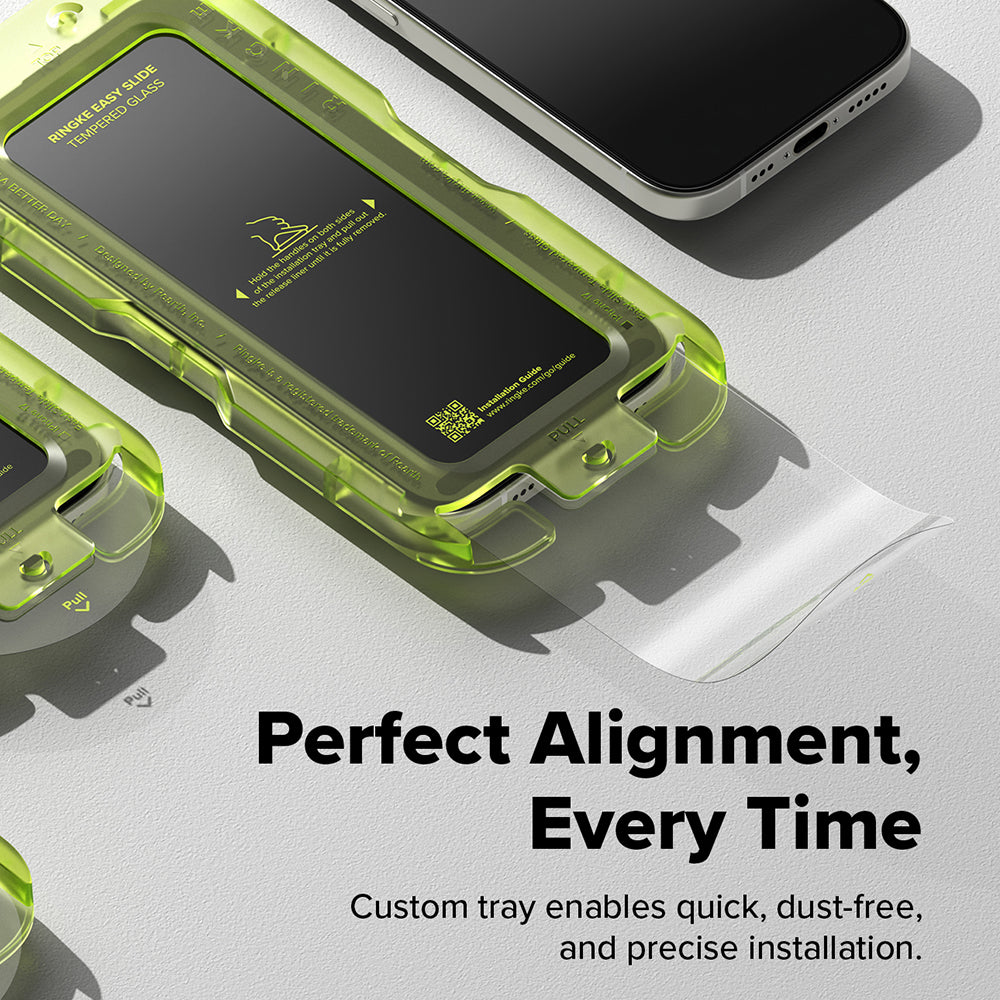 Film de protection d'écran Ringke Easy Slide pour Apple iPhone 17 Pro Max, Verre trempé, Collage intégral, Lot de 2 pièces