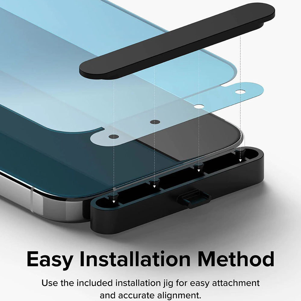 Ringke Screen Protector for Apple iPhone 15 Pro Max, Tempered Glass, Full Glue, Black