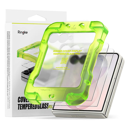 Film de protection écran extérieur Ringke Pro pour Samsung Galaxy Z Flip8 F776, Verre trempé, Collage complet, Lot de 2 pièces