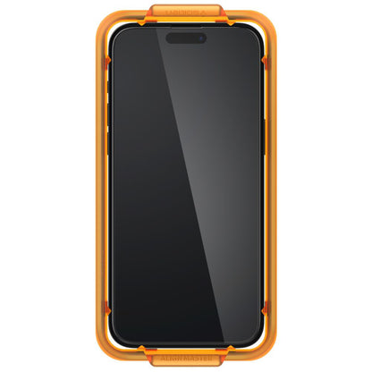 Film de protection d'écran Spigen GlastR Align Master pour Apple iPhone 15 Plus, Verre Trempé, Full Glue, Lot de 2 pièces, Noir AGL06886