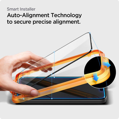 Film de protection d'écran Spigen GlastR Align Master pour Apple iPhone 15 Plus, Verre Trempé, Full Glue, Lot de 2 pièces, Noir AGL06886