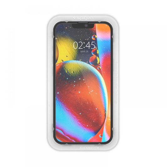 Film de protection écran Spigen GlastR Align Master pour Apple iPhone 17e / 16e / 14 / 13 Pro, Verre Trempé, Full Glue, Noir AGL03725