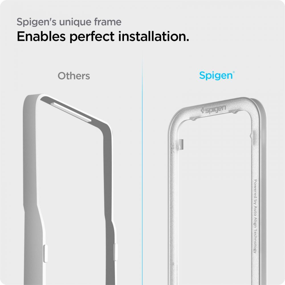 Film de protection écran Spigen GlastR Align Master pour Apple iPhone 17e / 16e / 14 / 13 Pro, Verre Trempé, Full Glue, Noir AGL03725