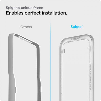 Film de protection écran Spigen GlastR Align Master pour Apple iPhone 17e / 16e / 14 / 13 Pro, Verre Trempé, Full Glue, Noir AGL03725