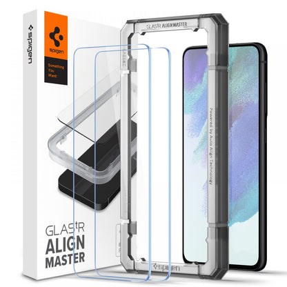 Film de protection d'écran Spigen GlastR Align Master pour Samsung Galaxy S21 FE 5G G990, Verre Trempé, Full Glue, Set de 2 pièces AGL03088