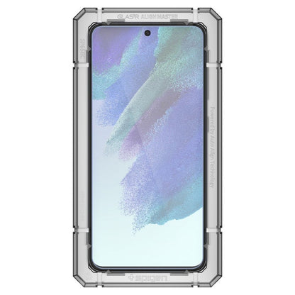Film de protection d'écran Spigen GlastR Align Master pour Samsung Galaxy S21 FE 5G G990, Verre Trempé, Full Glue, Set de 2 pièces AGL03088