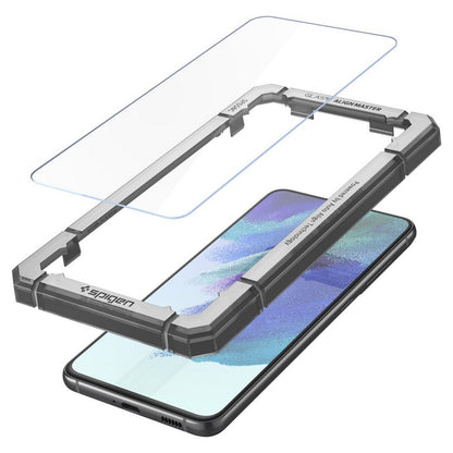 Film de protection d'écran Spigen GlastR Align Master pour Samsung Galaxy S21 FE 5G G990, Verre Trempé, Full Glue, Set de 2 pièces AGL03088