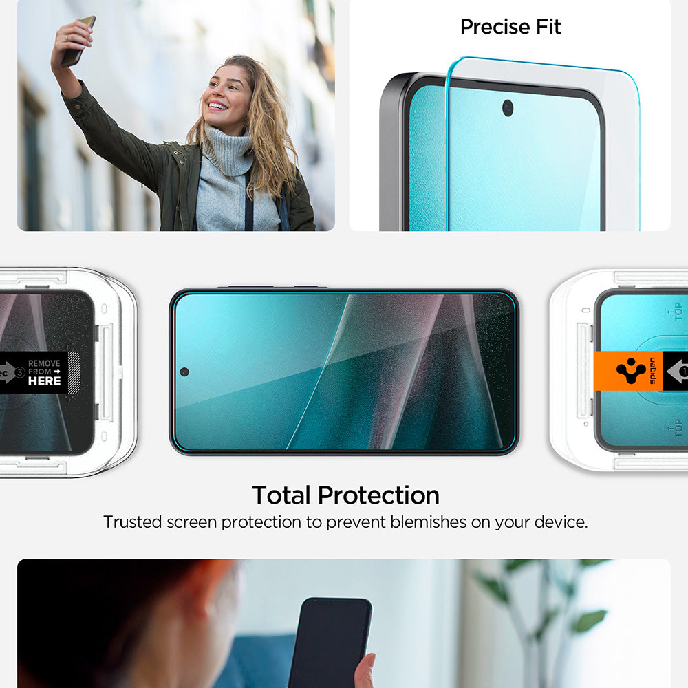 Film de protection écran Spigen GlastR EZ FIT HD pour Samsung Galaxy A37 5G / A36 A366, Verre Trempé, Full Glue, Set 2 pièces AGL11365