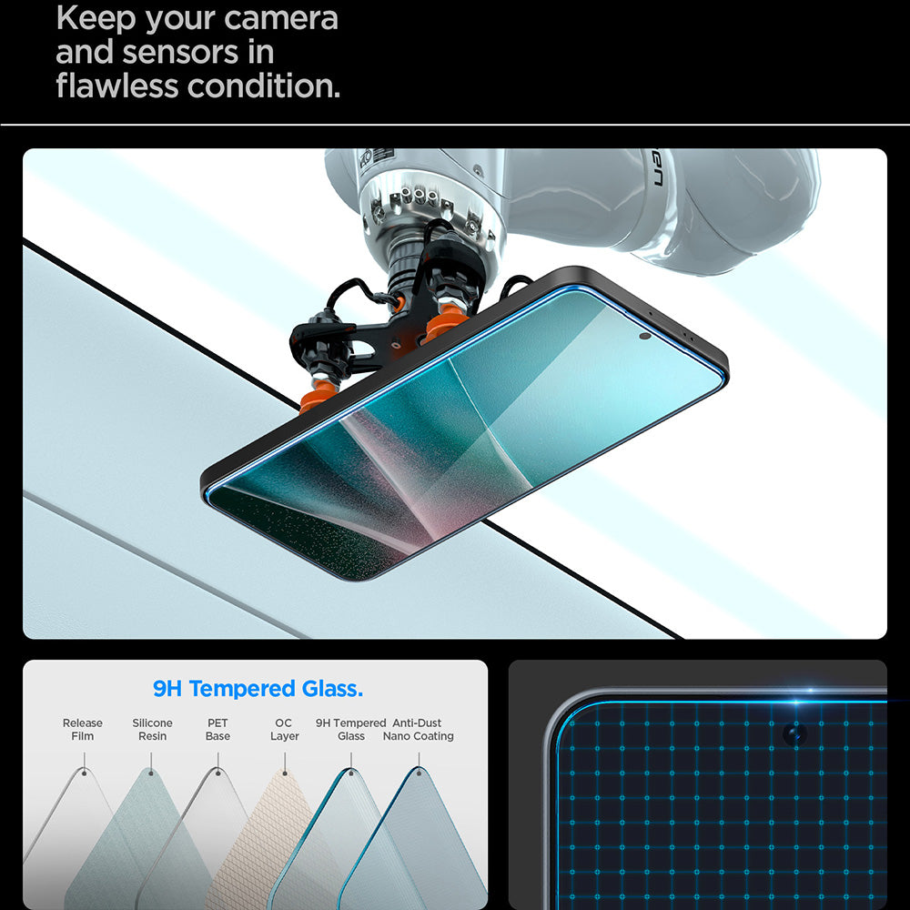 Film de protection écran Spigen GlastR EZ FIT HD pour Samsung Galaxy A37 5G / A36 A366, Verre Trempé, Full Glue, Set 2 pièces AGL11365