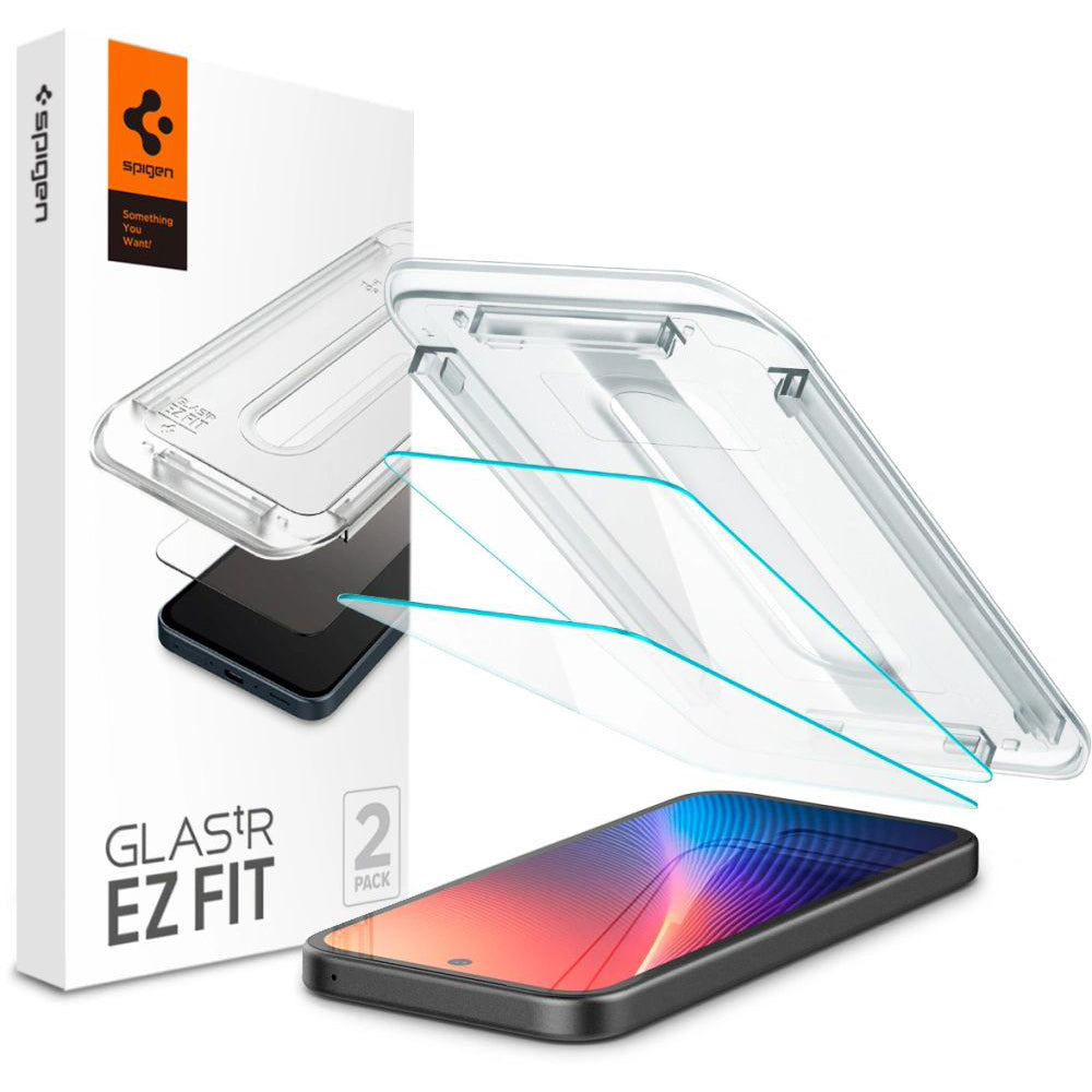 Film de protection écran Spigen GlastR EZ FIT pour Google Pixel 9a, Verre Trempé, Full Glue, Set 2 pièces AGL08938